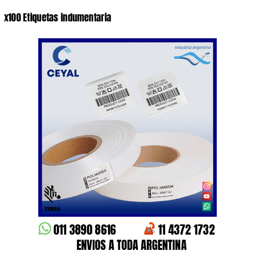 x100 Etiquetas indumentaria