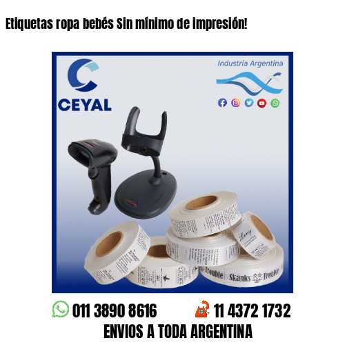 Etiquetas ropa bebés Sin mínimo de impresión!
