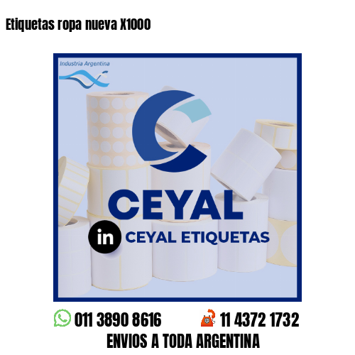 Etiquetas ropa nueva X1000
