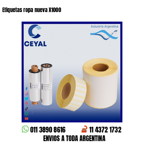 Etiquetas ropa nueva X1000