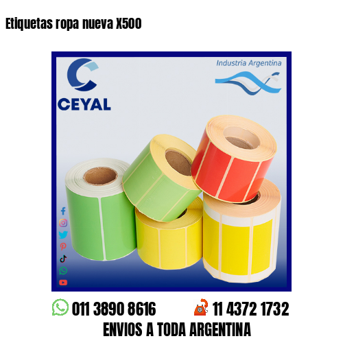 Etiquetas ropa nueva X500