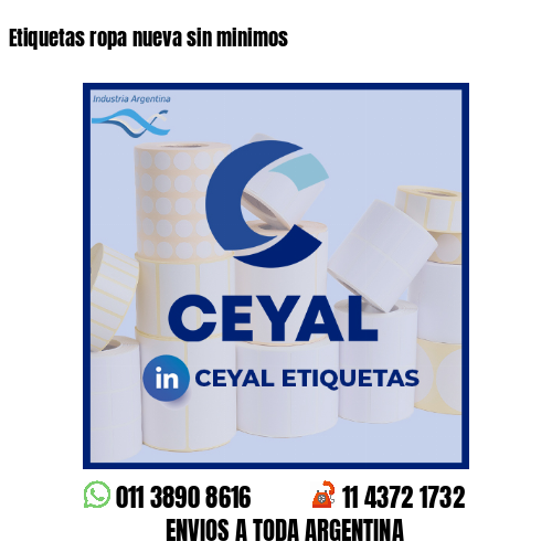 Etiquetas ropa nueva sin minimos