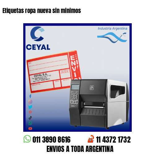 Etiquetas ropa nueva sin minimos