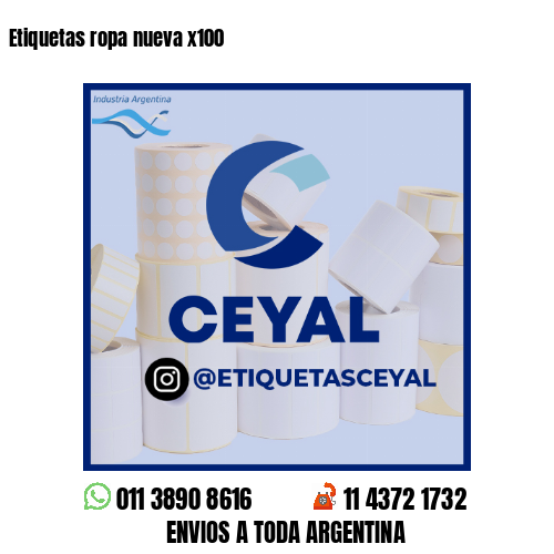 Etiquetas ropa nueva x100