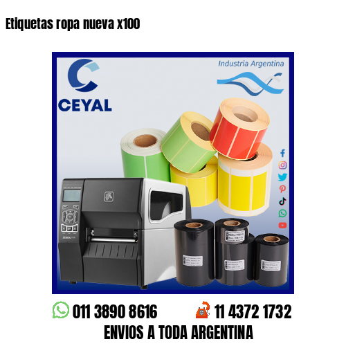 Etiquetas ropa nueva x100