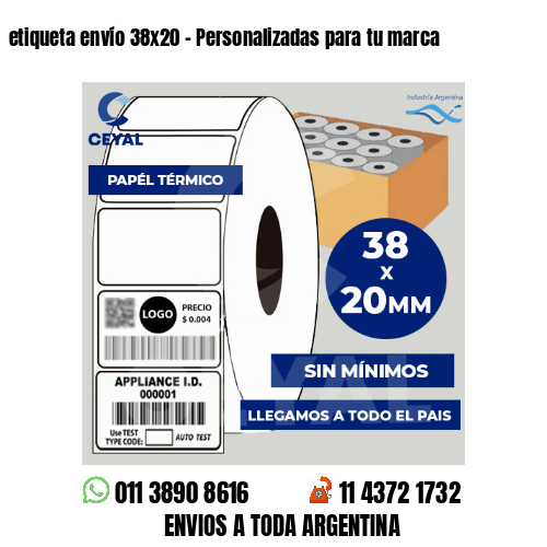 etiqueta envío 38×20 – Personalizadas para tu marca