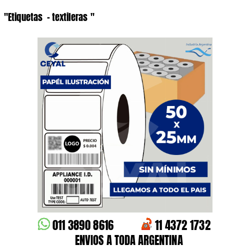 «Etiquetas  – textileras	«